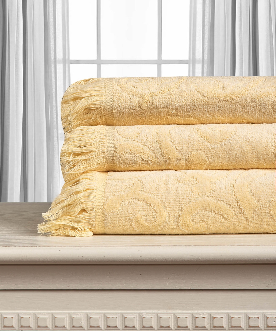 Βαμβακερή ζακάρ πετσέτα ALICIA 520gsm (50cm x 100cm) κίτρινο