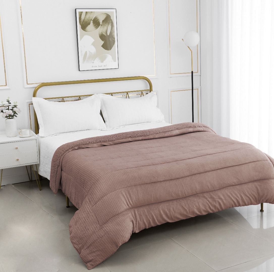 Κουβερτοπάπλωμα damask (170cm x 220cm) syklamen