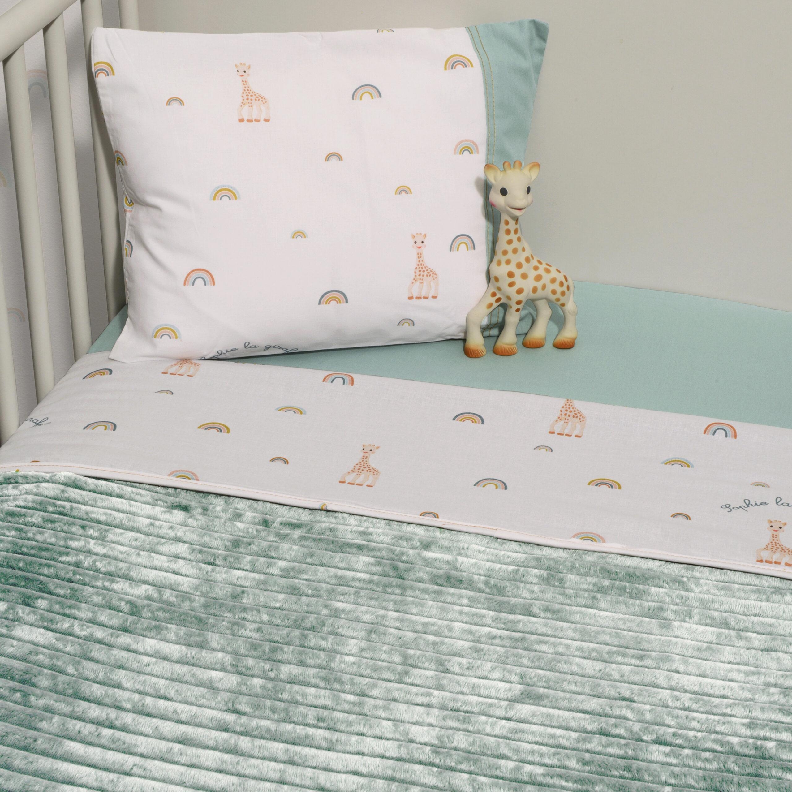 Minky ΝEW Κοτλέ Κουβέρτα Κούνιας Διπλής Όψης 100x150 Des.503 SOPHIE LA GIRAFE