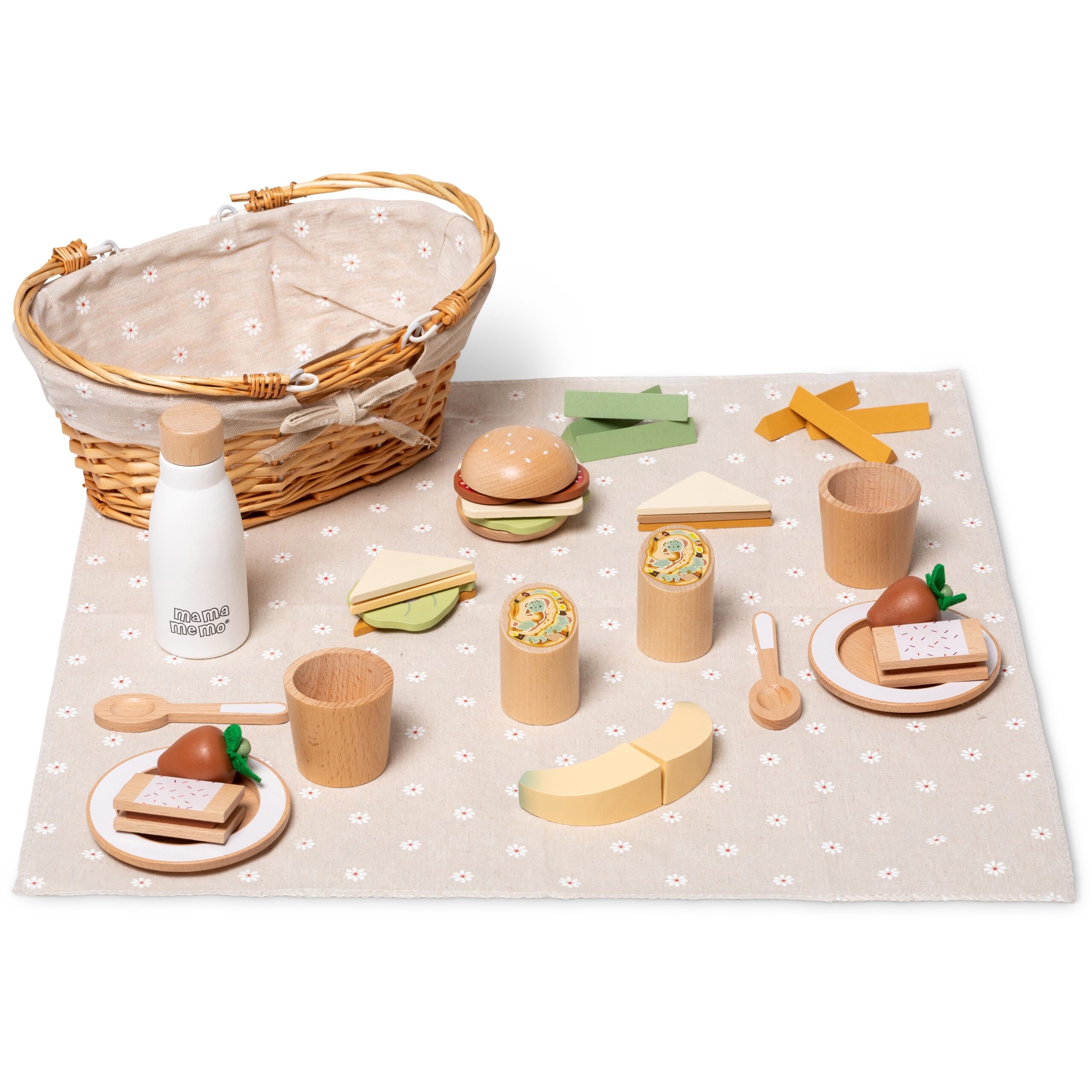 Ξύλινο Καλαθάκι Πικ-Νικ - Mama Memo