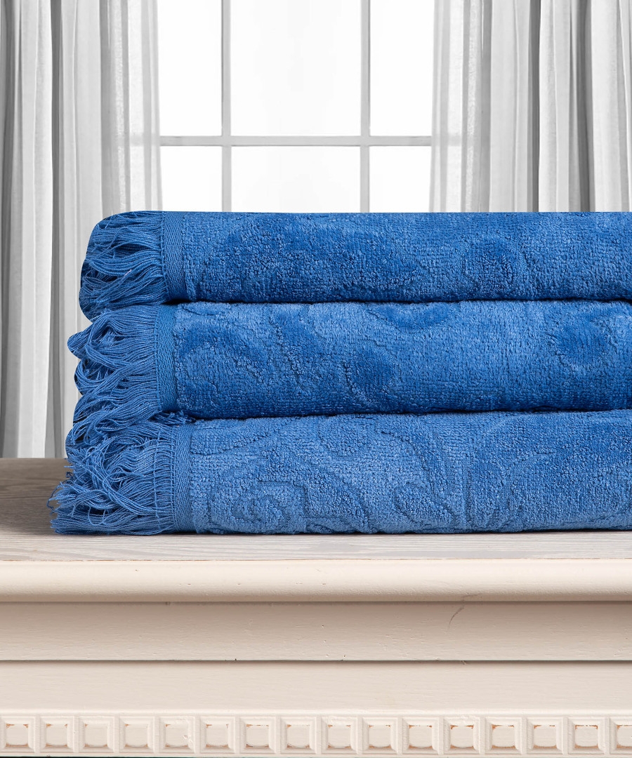 Βαμβακερή ζακάρ πετσέτα ALICIA 520gsm (40cm x 60cm) cobalt