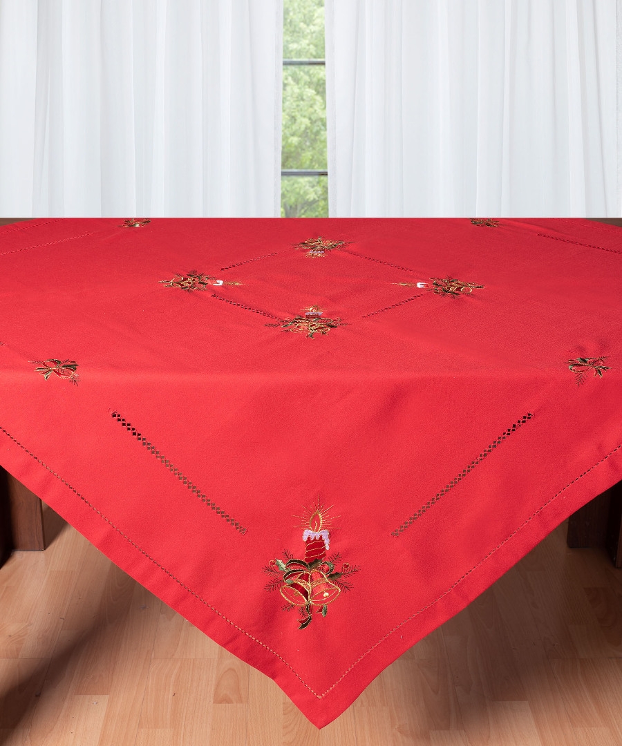 Χριστουγεννιάτικο τραπεζομάντηλο (180cm x 180cm) 1982 κόκκινο