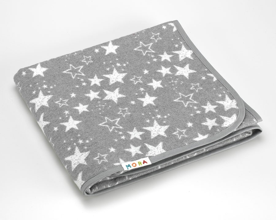 Κουβέρτα Ecology 80x110 cm Αστεράκια Γκρι MORA