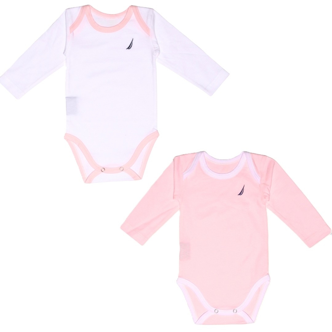 Εσώρουχα Σετ 2 τεμ. 68 cm Μακρύ Μανίκι Ροζ 100% Βαμβάκι Jersey