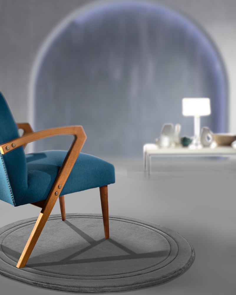 Χαλί Softy Charcoal Round 