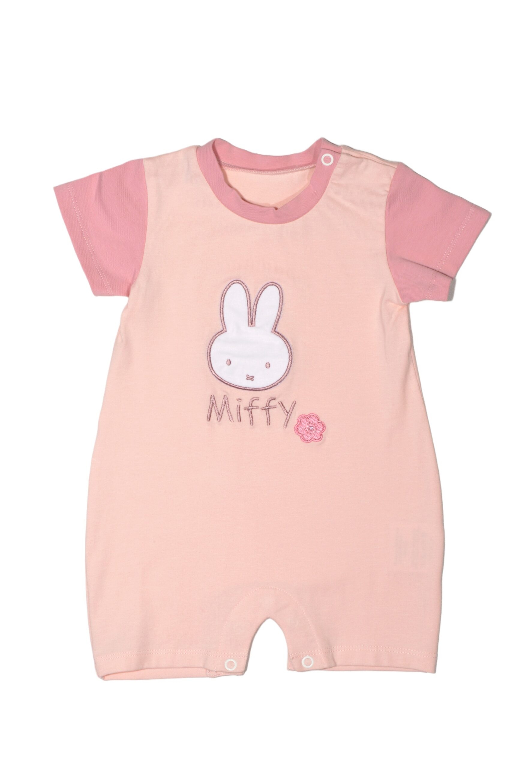 Miffy Des.12 Φορμάκι Καλοκαιρινό Ροζ Ανοιχτό Με Κέντημα 9-12 Mηνών/74 cm