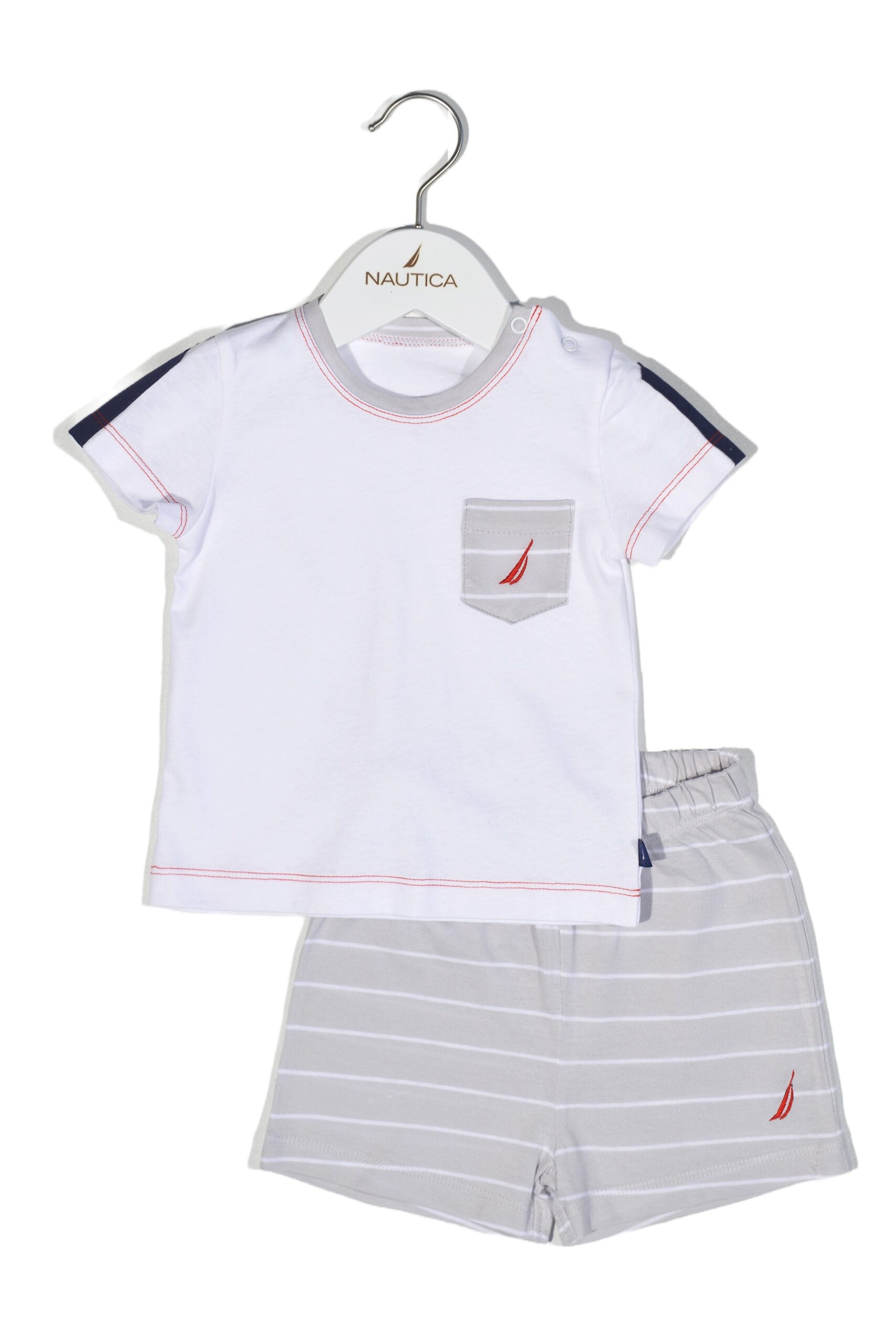 Σετ T-Shirt & Shorts Jersey Organic Design 15 Γκρι Ριγέ 68cm