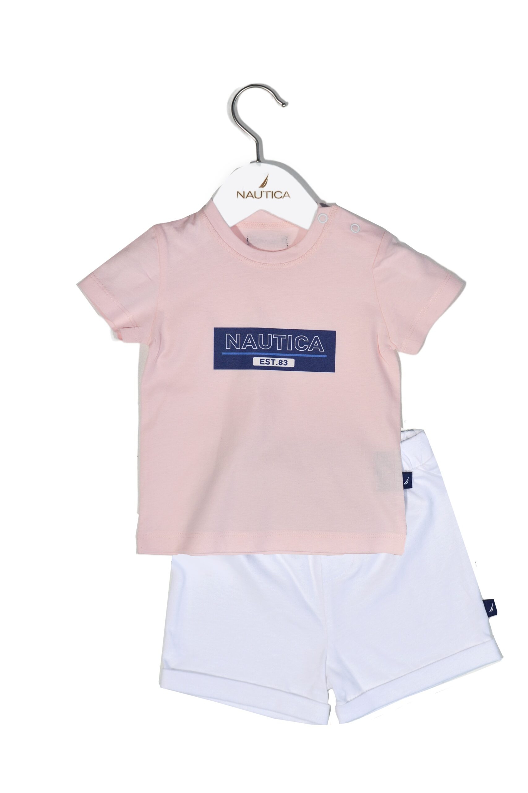 Design 12 Σετ T-Shirt & Shorts Jersey Pink/White 80cm 9-12 μηνών
