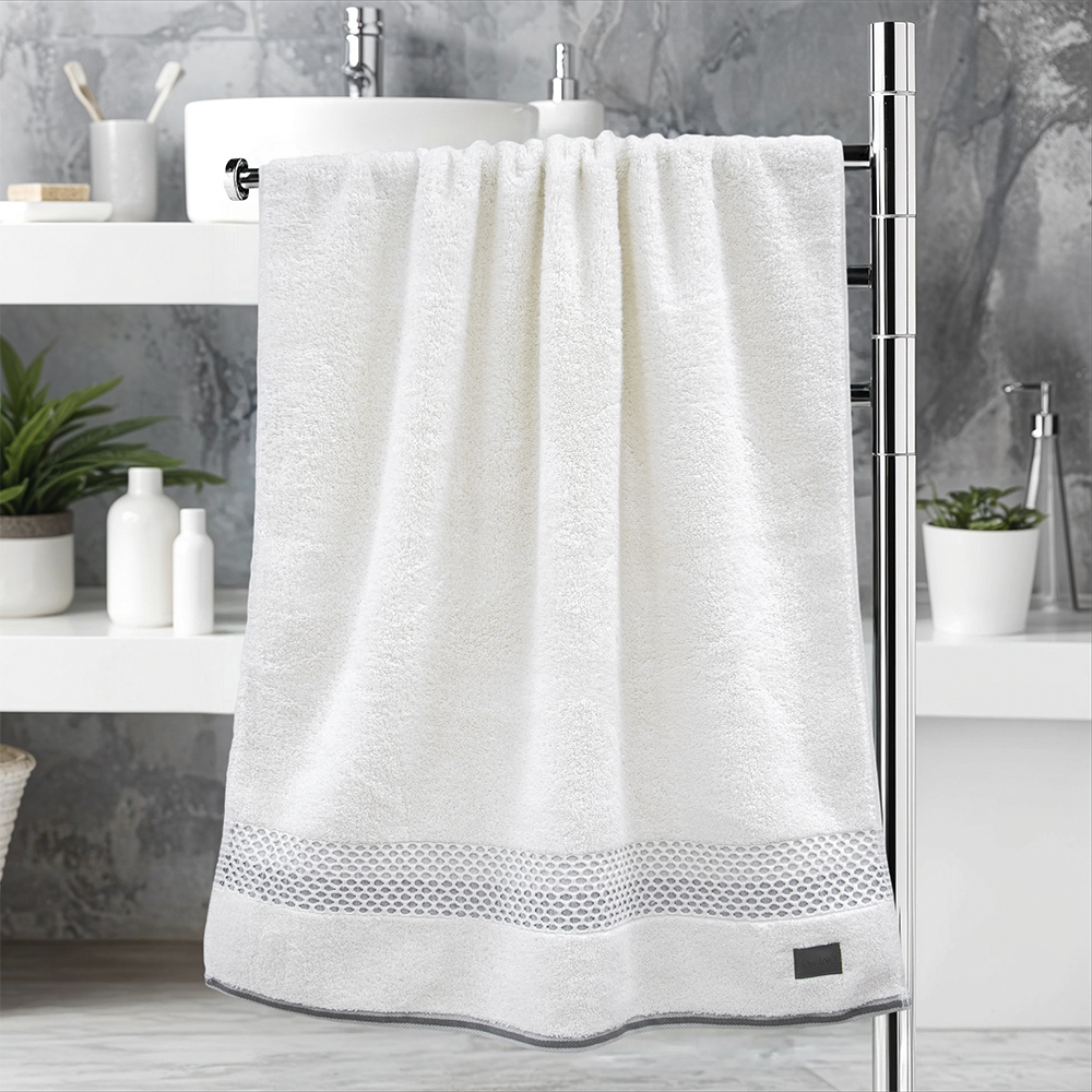 LINO Πετσέτα Σώματος (70x140) Igalo Λευκό/Ασημί