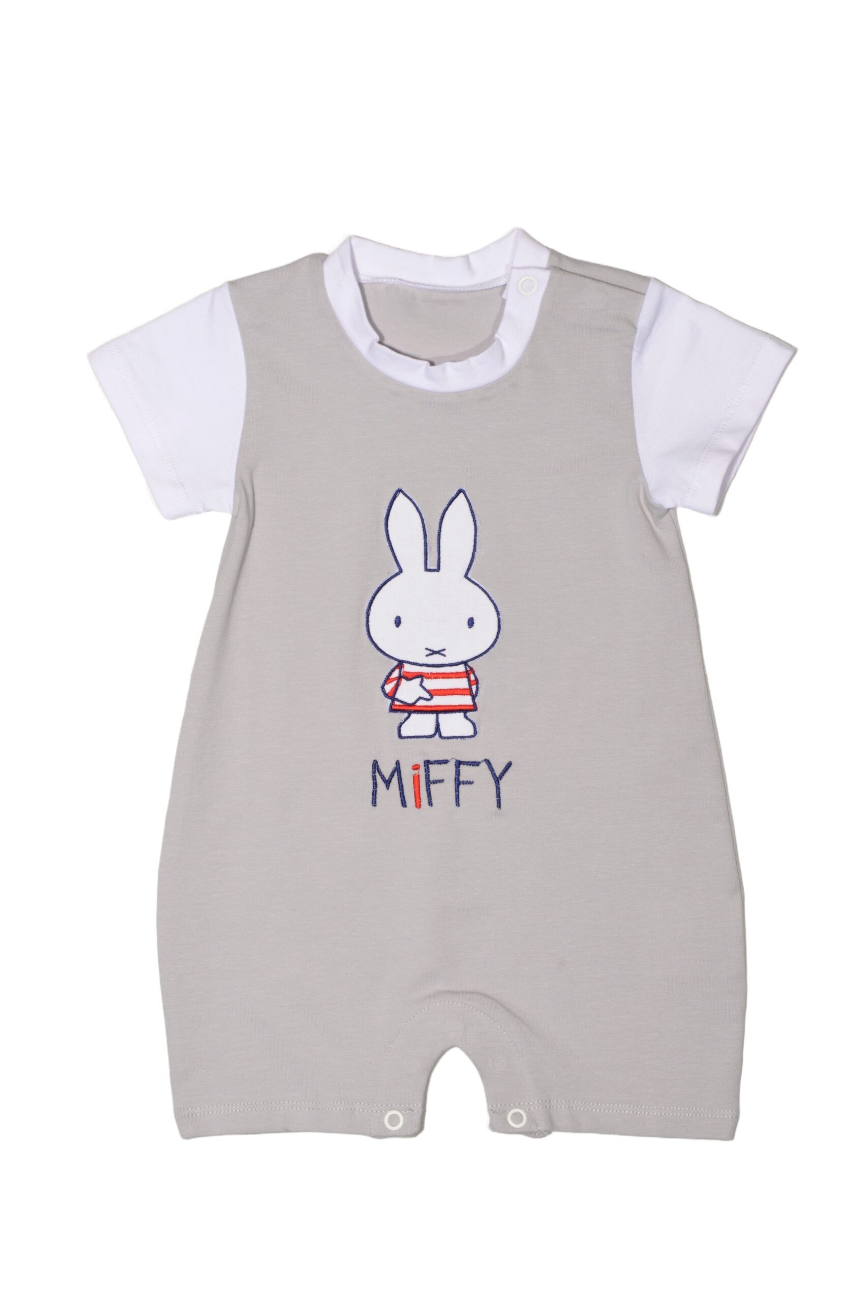 Miffy Des.15 Φορμάκι Καλοκαιρινό Γκρι Με Κέντημα 9-12 Mηνών/74 cm