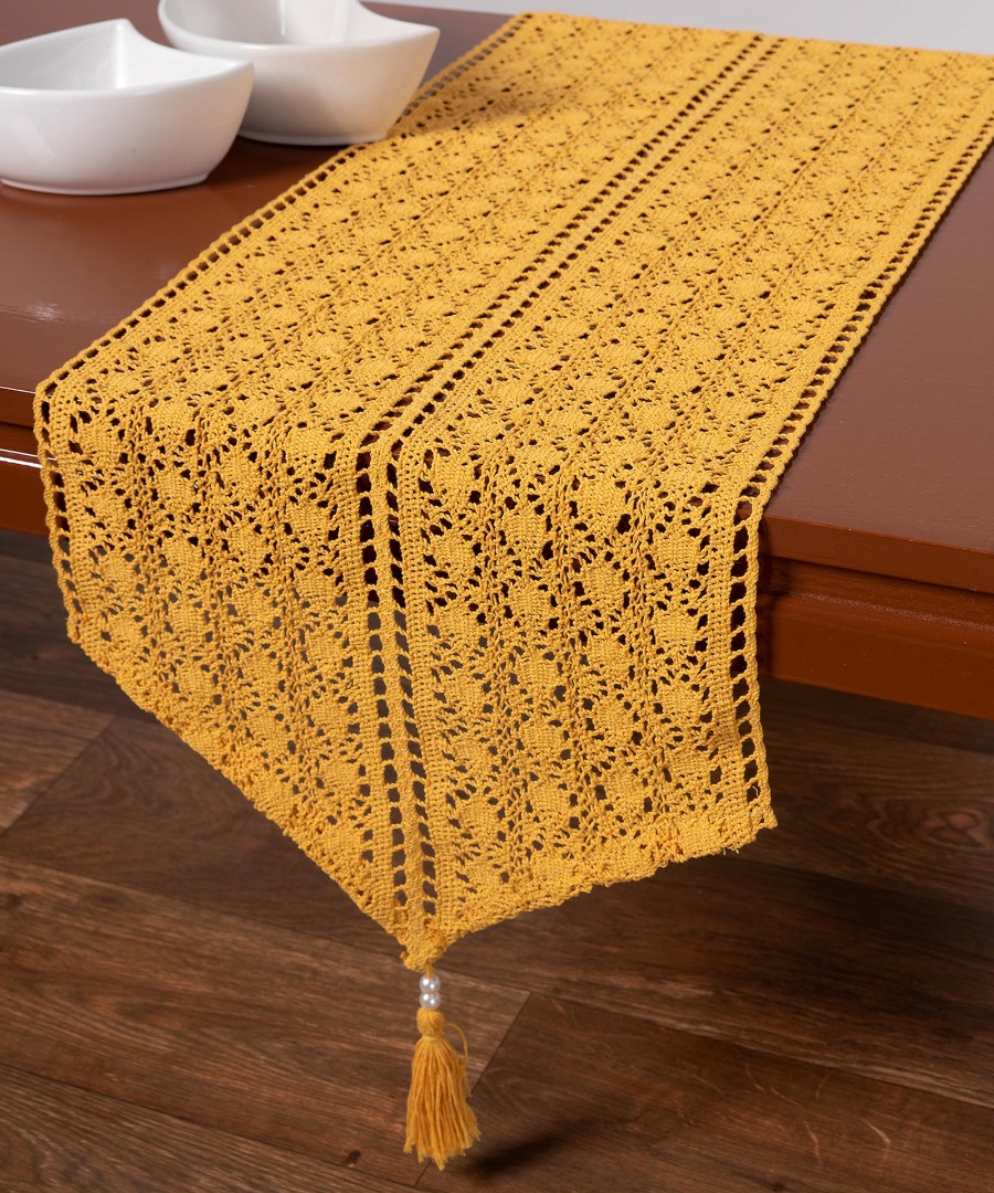 Πλεκτή τραβέρσα c210 (32cm x 160cm) κροκί