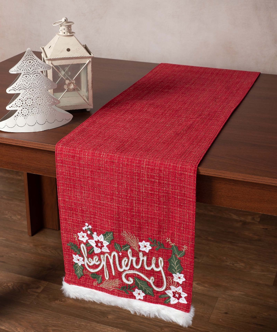 Χριστουγεννιάτικη τραβέρσα HP52779X (35cm x 160cm) κόκκινη