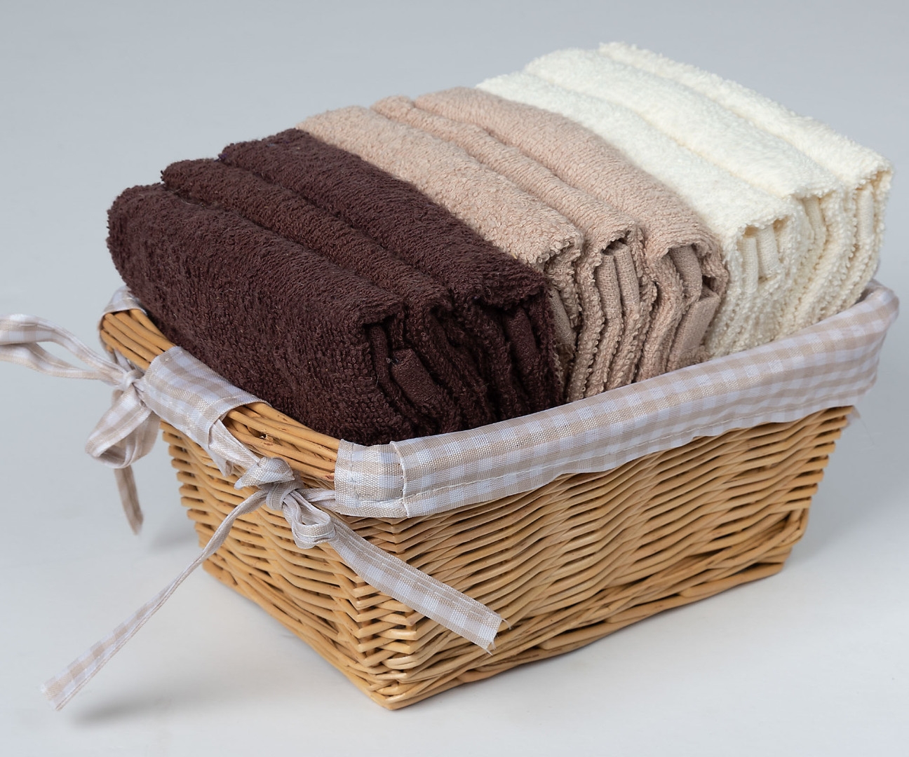 Σετ λαβέτες σε καλάθι 9 τεμάχια (30cm x 30cm) καφέ