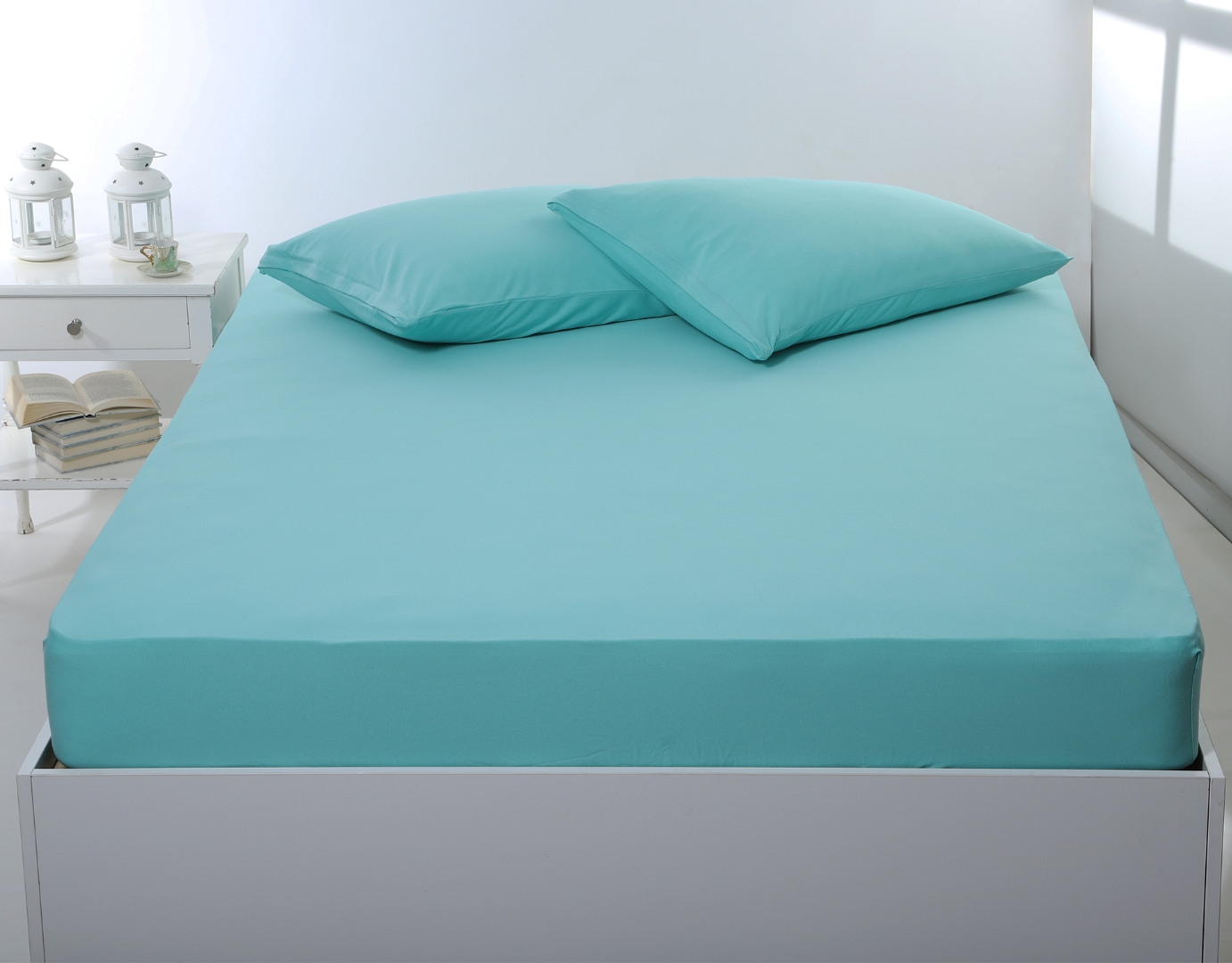 Σεντόνι με λάστιχο jersey (180cm x 200cm + 35cm) sea green