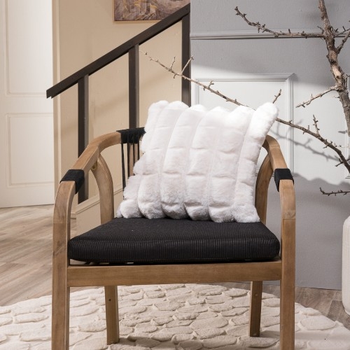 Γούνινη Μαξιλαροθήκη Cube 01 - 45x45cm με γέμιση