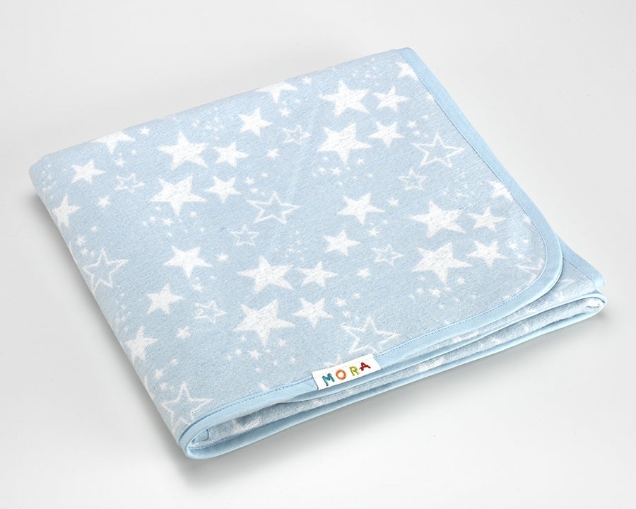 Κουβέρτα Ecology 80x110 cm Αστεράκια Γαλάζιο MORA