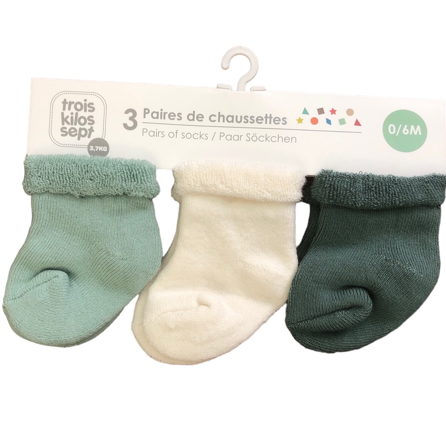 Καλτσάκια Σετ 3 Τεμ Μέντα 0-3 Μηνών Trois Kilos Sept