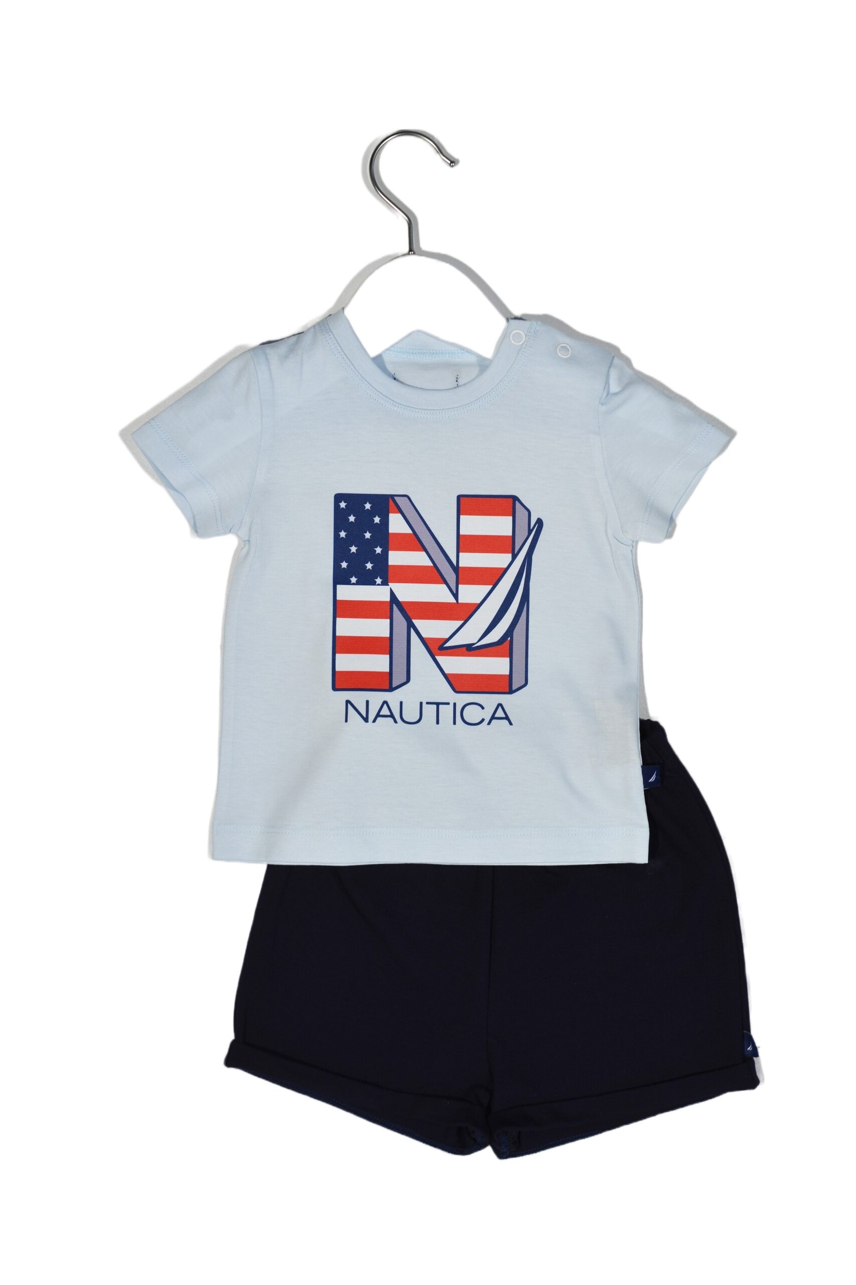 Design 11 Σετ T-Shirt & Shorts Jersey Light Blue / Navy 68cm 3-6 μηνών