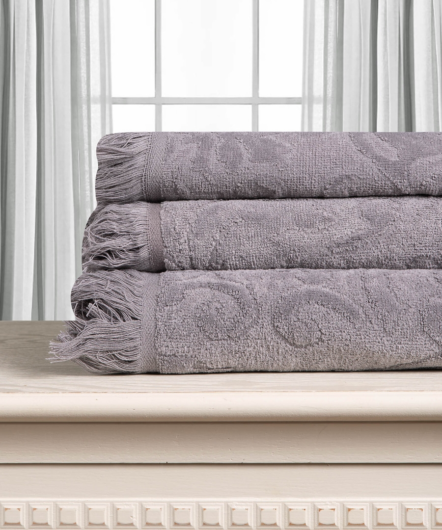 Βαμβακερή ζακάρ πετσέτα ALICIA 520gsm (80cm x 150cm) γκρί