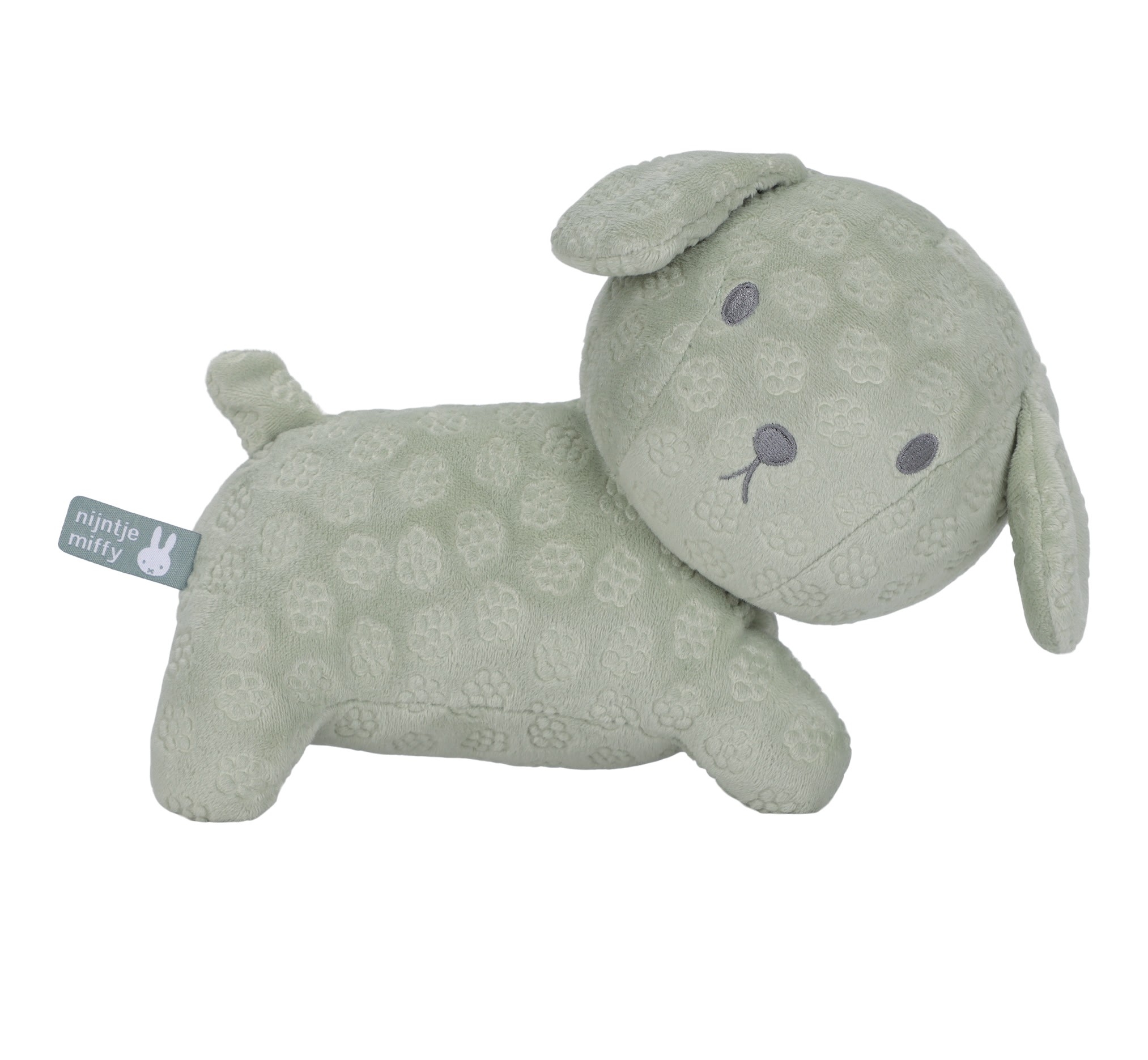 Λούτρινο Σκυλάκι Από Βελουτέ Ύφασμα 25cm Πράσινο Miffy Flowers