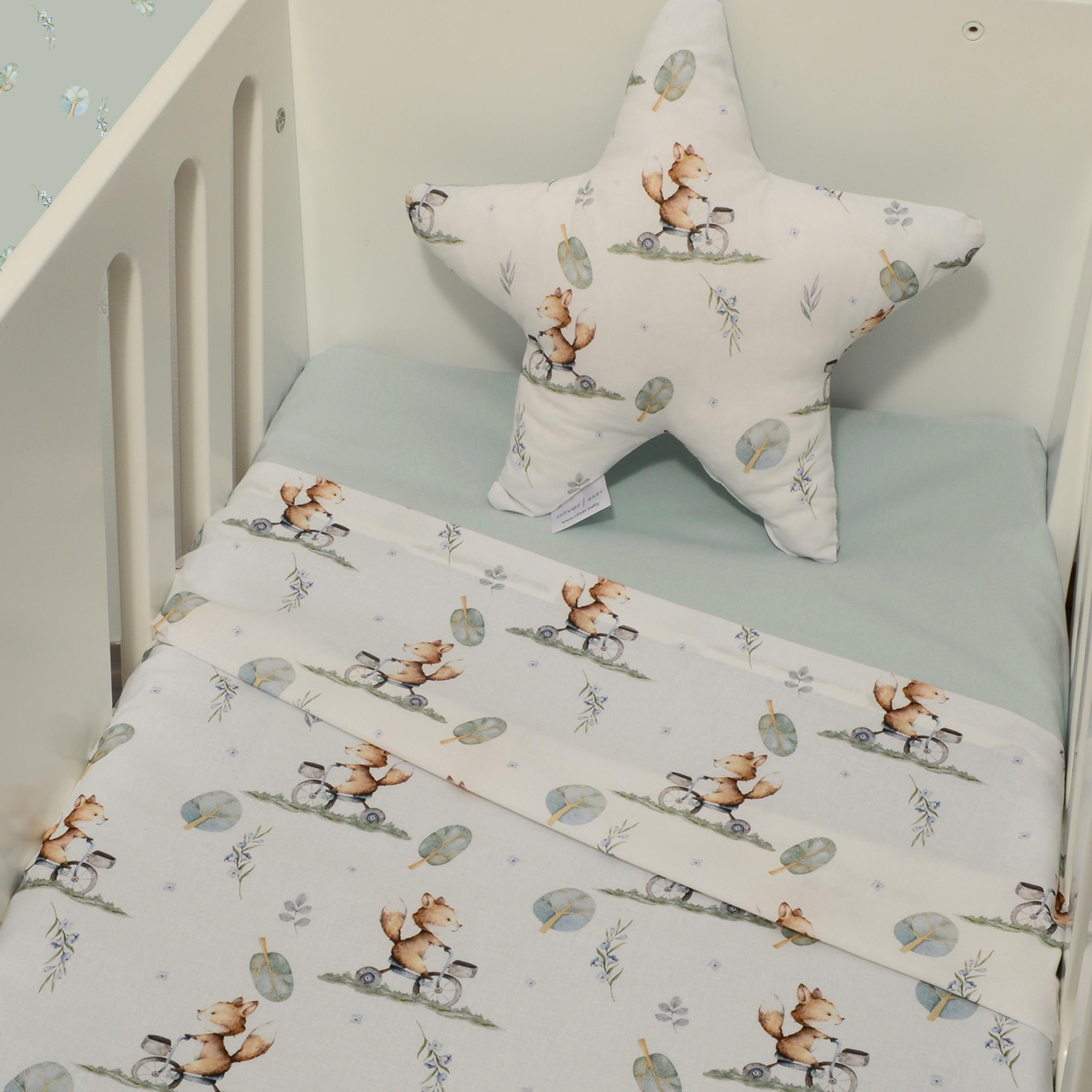 Σετ 2 Σεντόνια Λίκνου 80x110cm 100% Βαμβάκι Des. 423 Oliver Baby