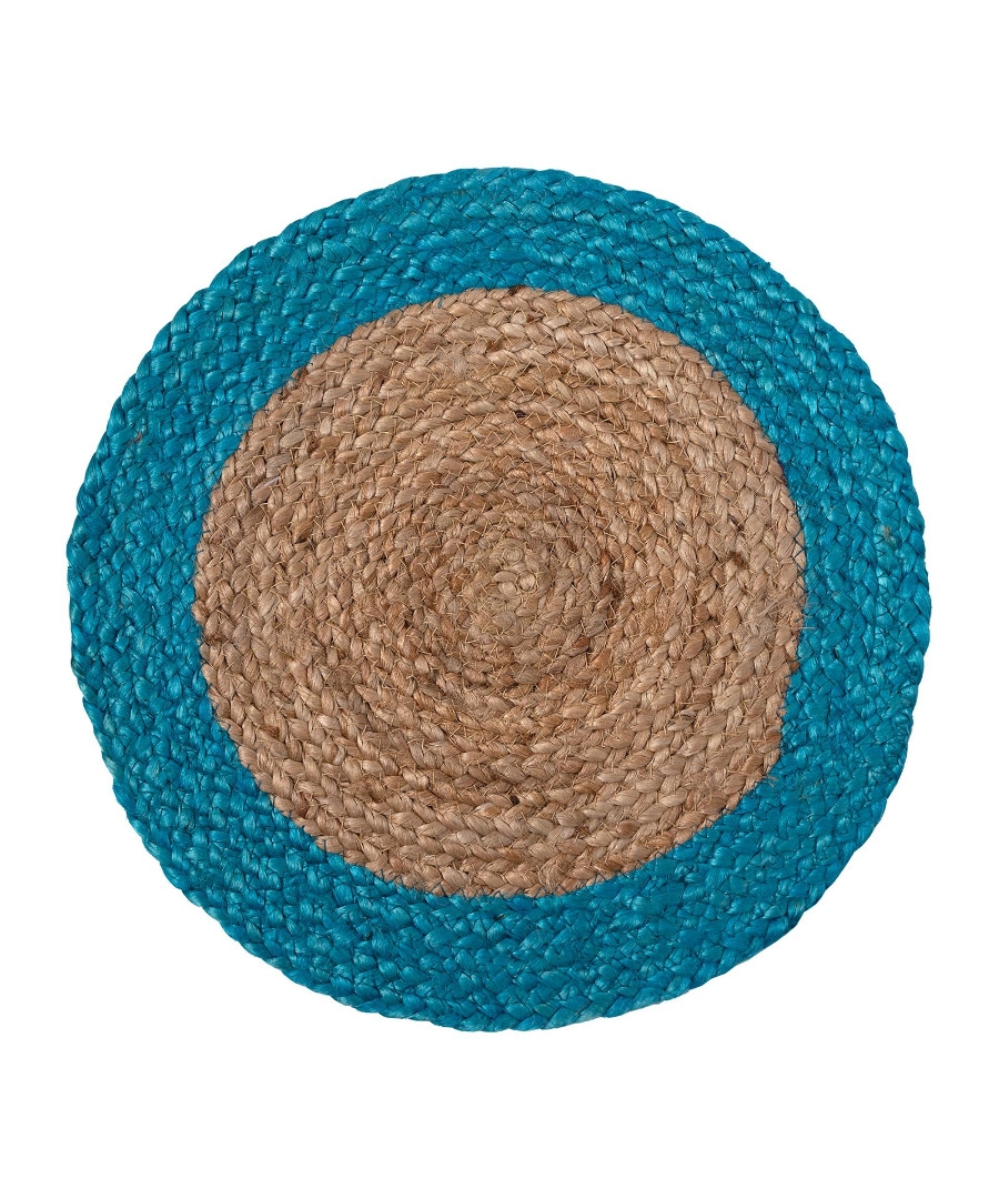 Σουπλά γιούτα (38cm) natural/turquise