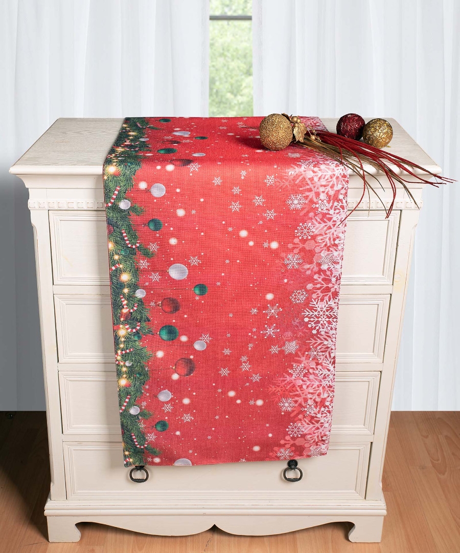 Χριστουγεννιάτικη Τραβέρσα με στάμπα (45cm x 170cm) ks2025-16