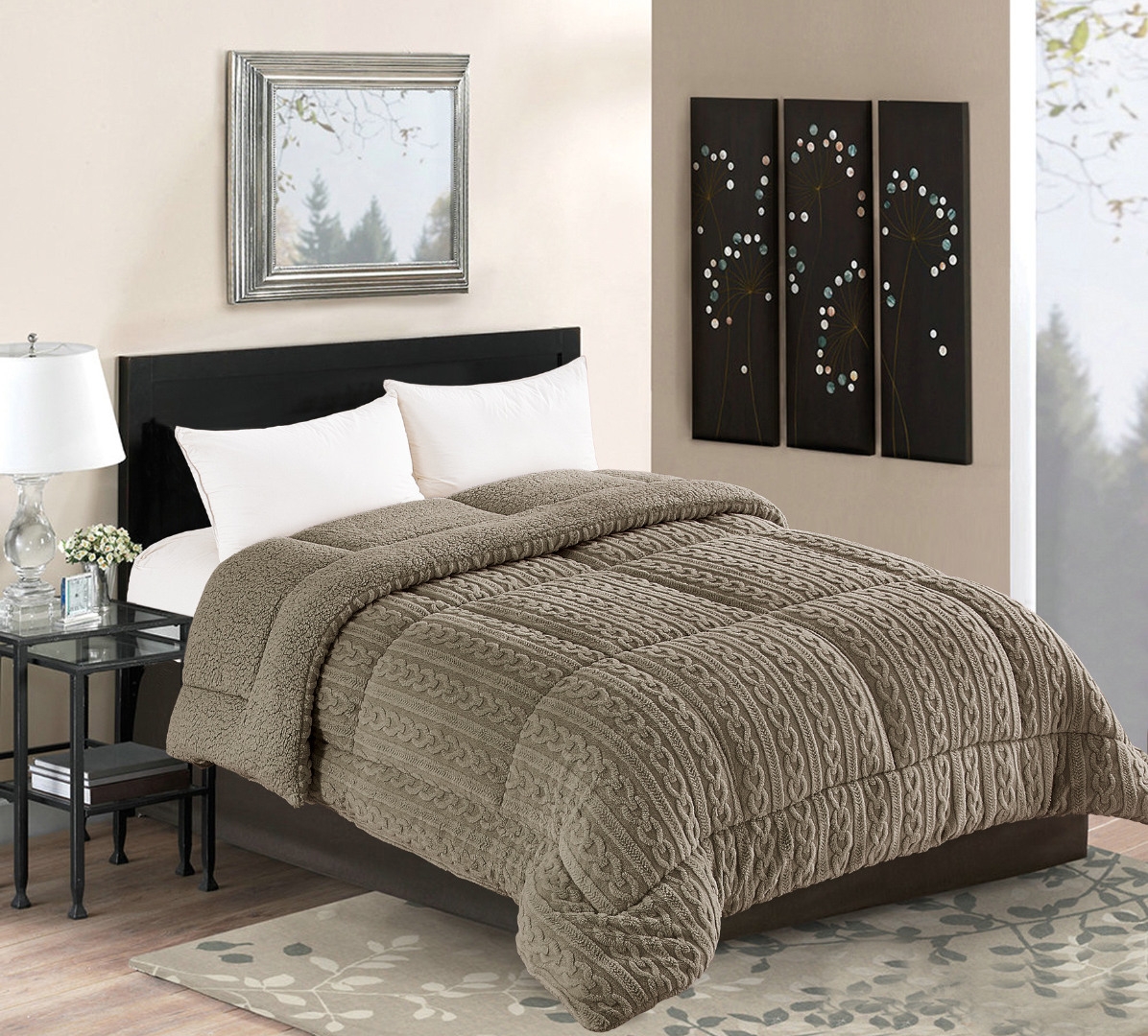 Κουβερτοπάπλωμα braid (240cm x 260cm) καφέ