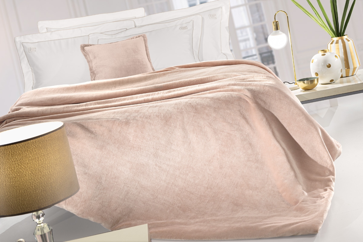 Σετ 2τμχ Κουβέρτα Velvet Pudra 