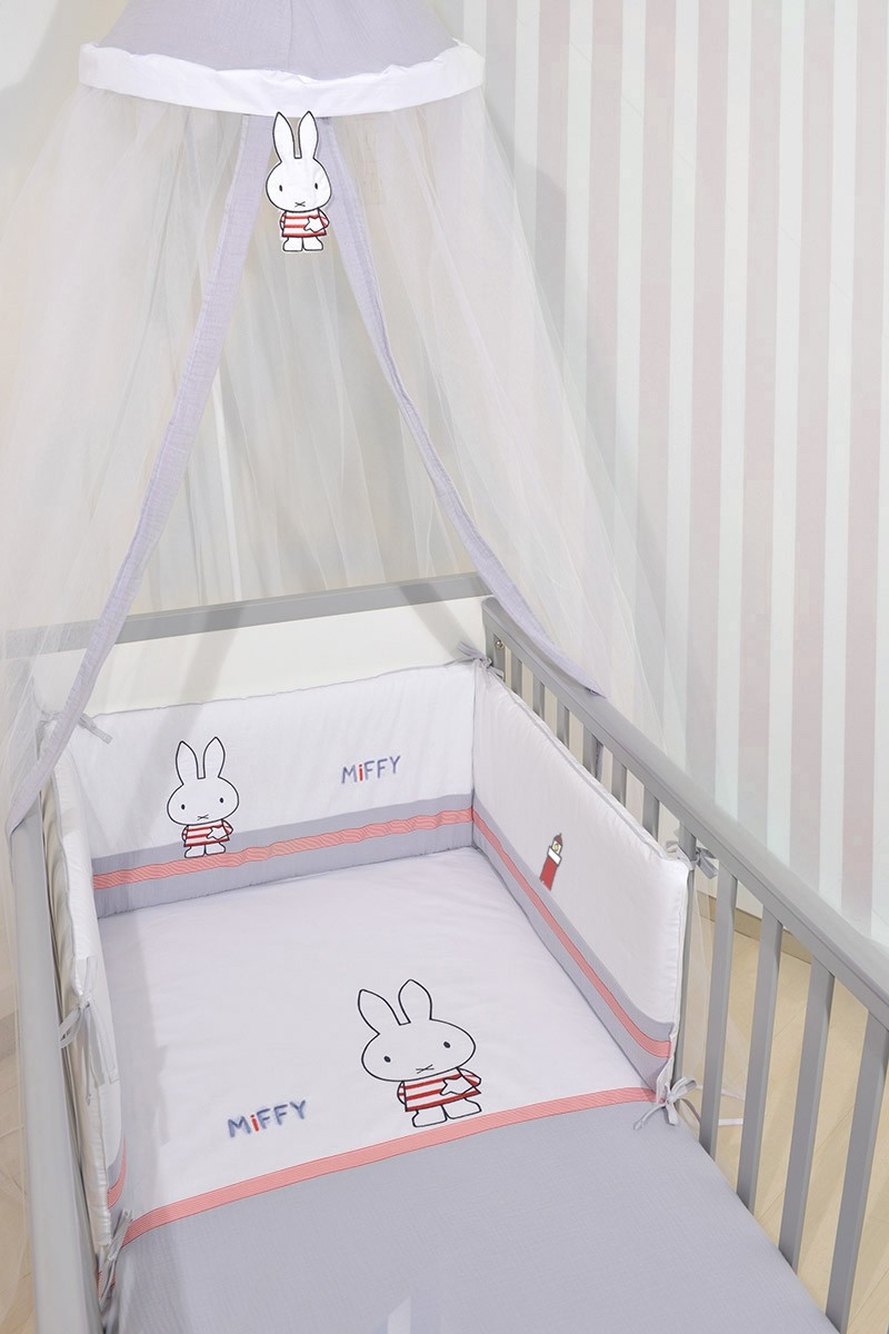 Miffy Des 65 Σετ Προίκας 3 τεμ Μουσελίνα Γκρι