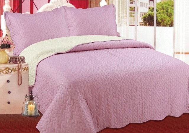 ΚΟΥΒΕΡΛΙ σετ (220cm x 240cm + 2 x 50cm x 70cm) φύλλο amethyst