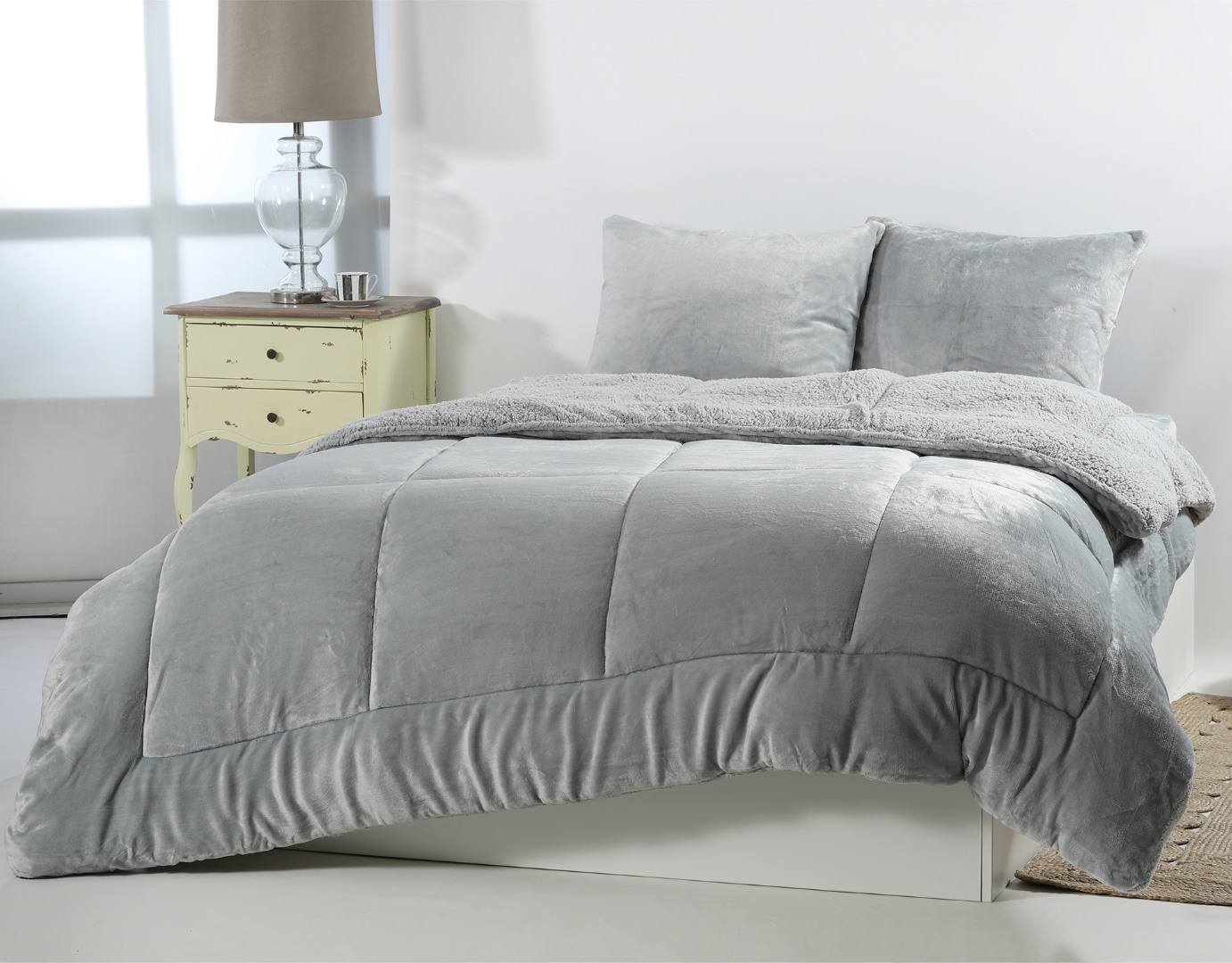 Κουβερτοπάπλωμα solid (240cm x 260cm) silver grey