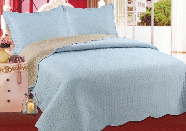 ΚΟΥΒΕΡΛΙ σετ (220cm x 240cm + 2 x 50cm x 70cm) φύλλο sky