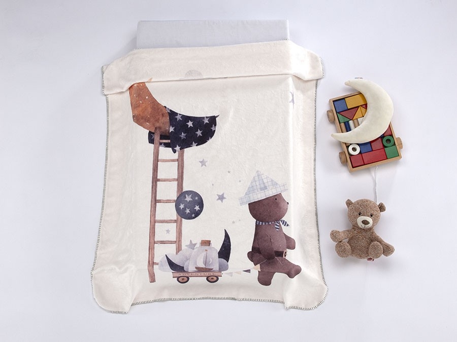 Κουβέρτα Lumpy 80Χ110cm Μπεζ Σκάλα MORA