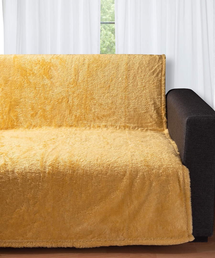 Διακοσμητικό fleece ριχτάρι 030 (150cm x 200cm) yellow