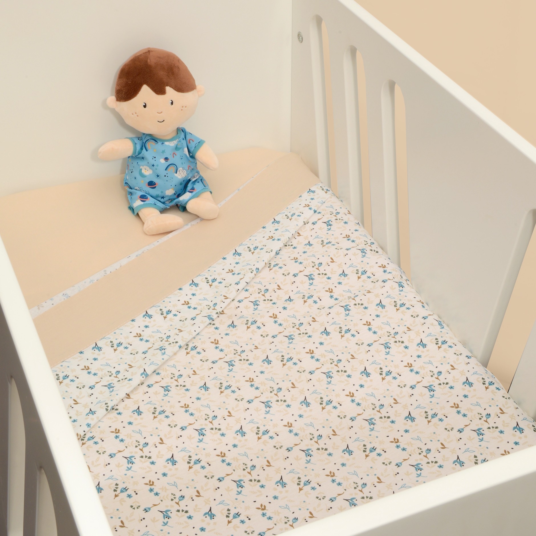 Σεντόνια Λίκνου Σετ 2 τεμ. 80x100cm Design 217 Oliver Baby