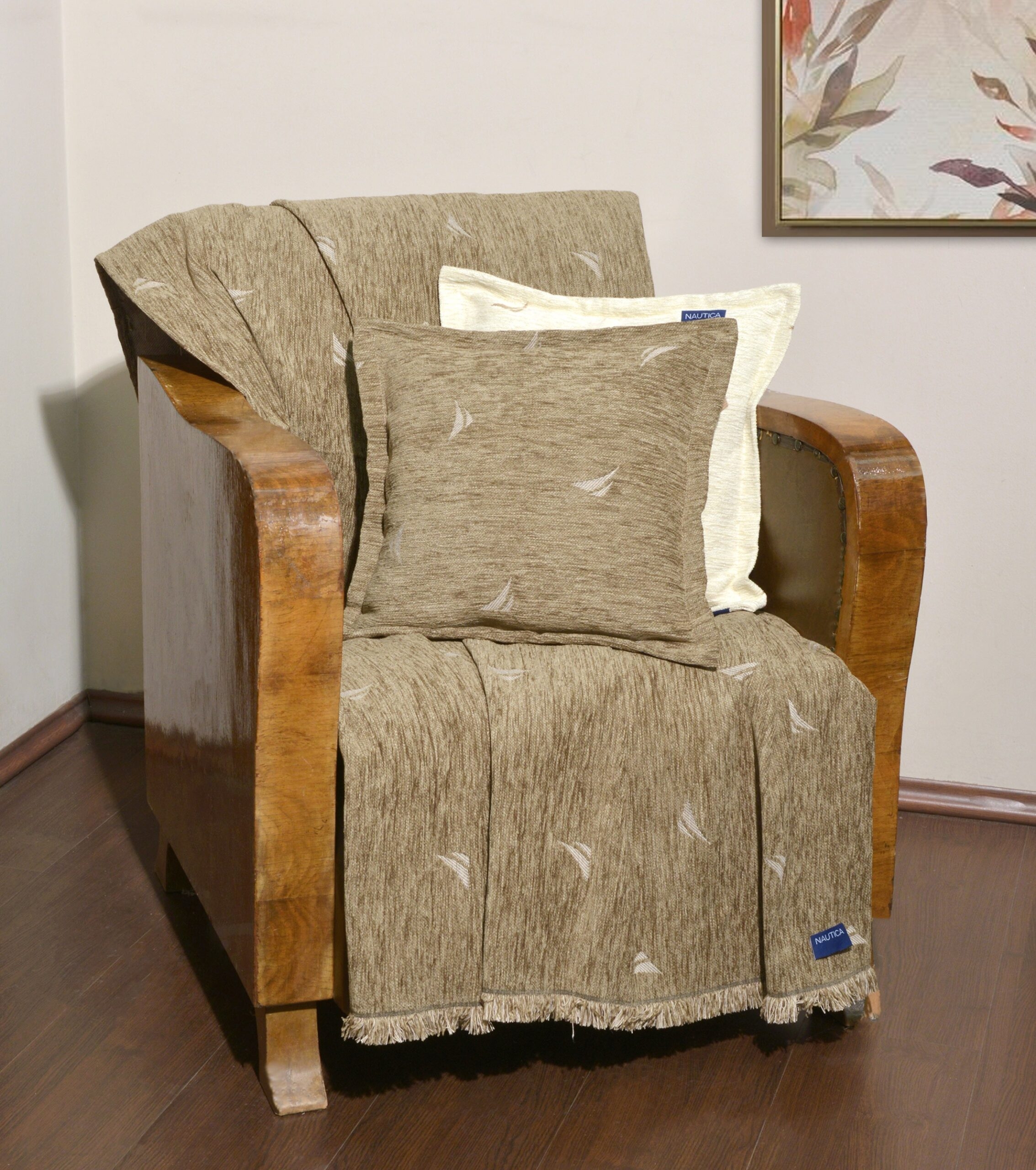 Ριχτάρι Μονοθέσιο 170x180cm Σενίλ Μπεζ Design 1004