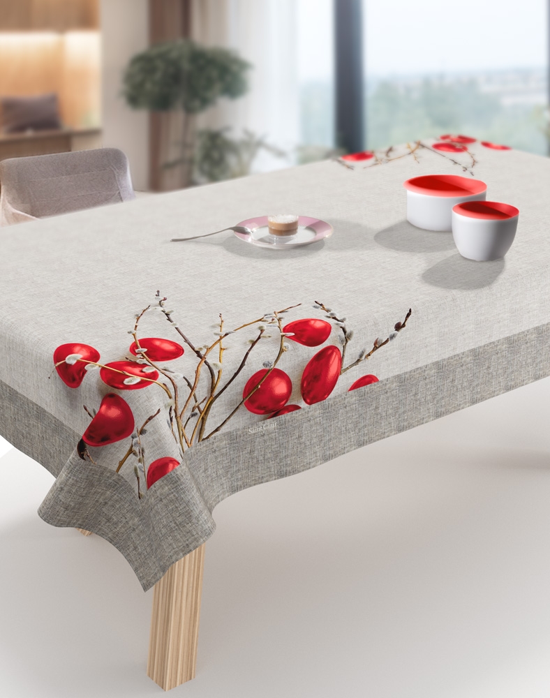 Πασχαλινό Τραπεζομάντηλο Easter 17 Red 