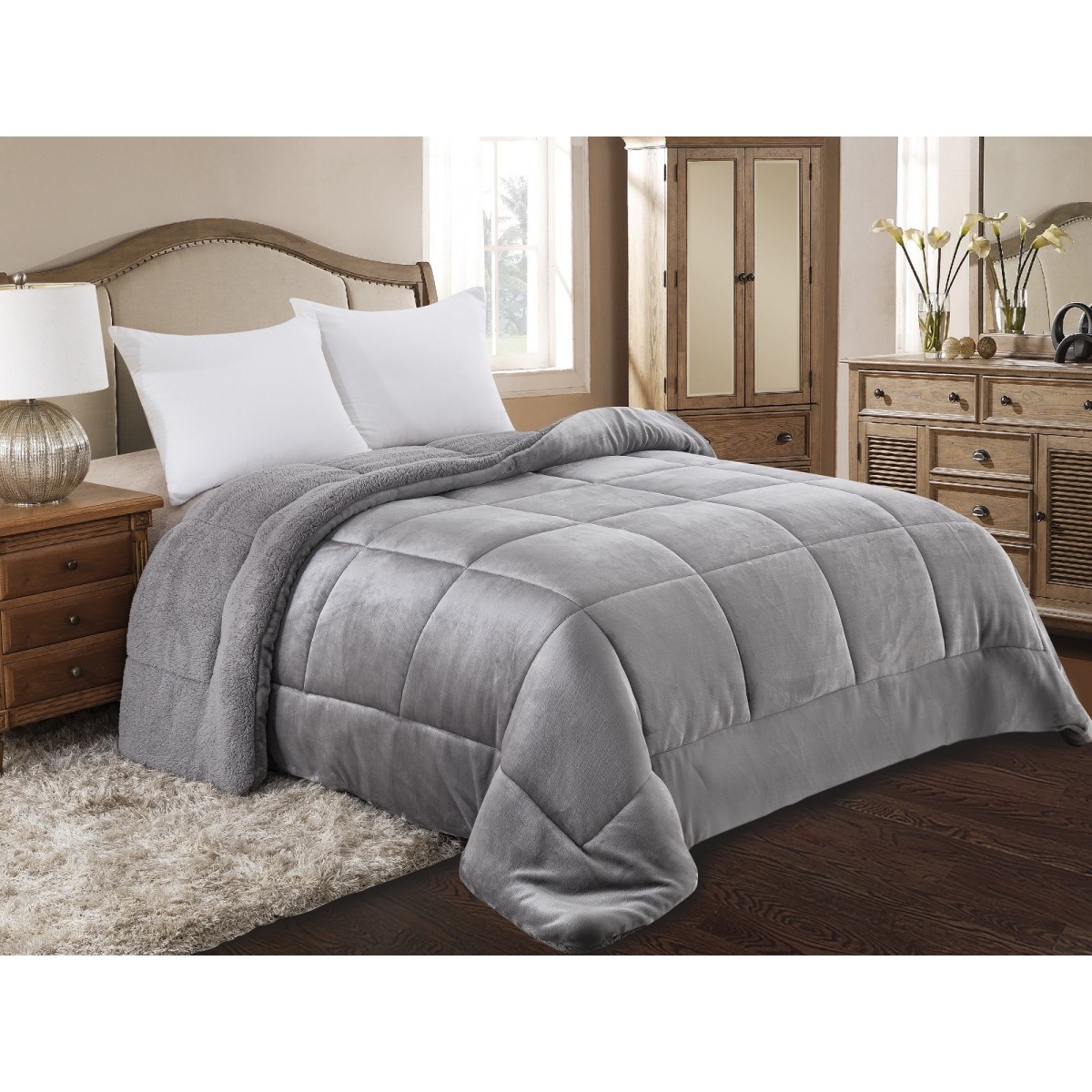 ΚΟΥΒΕΡΤΟΠΑΠΛΩΜΑ KING SIZE 240X260 ADAM HOME (805) GREY