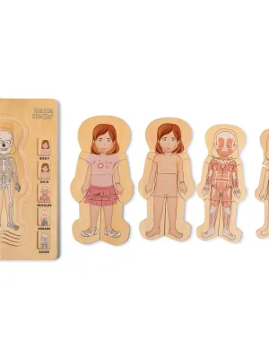 Ξύλινο Παζλ Το Σώμα Μου - Κορίτσι Mama Memo