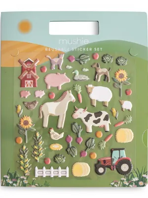 Βιβλίο με Επαναχρησιμοποιούμενα Αυτοκόλλητα Farm - Mushie