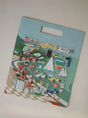 Βιβλίο με Επαναχρησιμοποιούμενα Αυτοκόλλητα Race Cars - Mushie