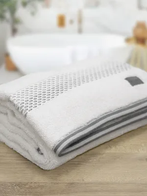 LINO Πετσέτα Σώματος (70x140) Igalo Λευκό/Ασημί