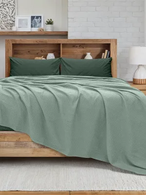 LINO Κουβέρτα King Size (240x260) Πικέ Cocoon Μέντα