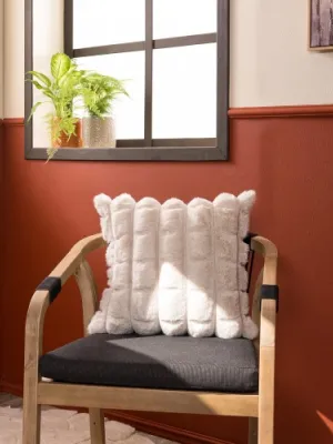 Γούνινη Μαξιλαροθήκη Cube 02 - 45x45cm με γέμιση