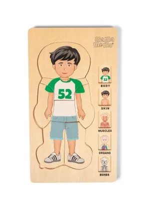 Ξύλινο Παζλ Το Σώμα Μου - Αγόρι Mama Memo