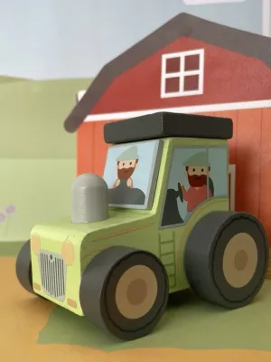 Τρακτέρ Push & Pull Farmyard Orange Tree Toys