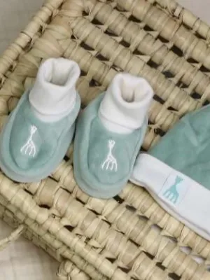 Βελουτέ Μποτάκια 1-3 Μηνών - Μέντα - SOPHIE LA GIRAFE