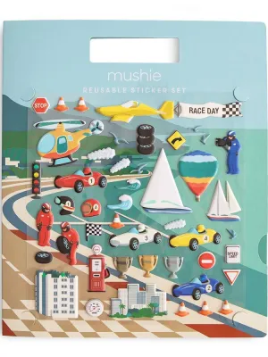 Βιβλίο με Επαναχρησιμοποιούμενα Αυτοκόλλητα Race Cars - Mushie