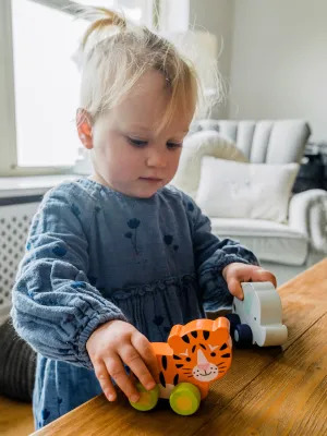 Tίγρης Push & Pull Orange Tree Toys